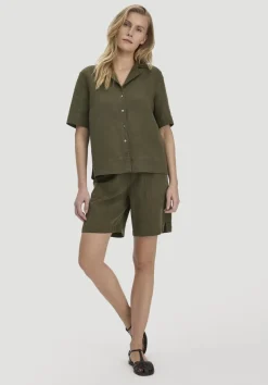 hessnatur Bluse Relaxed aus TENCEL™ Lyocell mit Leinen von|Damen Blusen