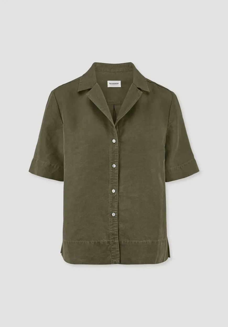 hessnatur Bluse Relaxed aus TENCEL™ Lyocell mit Leinen von|Damen Blusen
