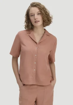 hessnatur Bluse Relaxed aus TENCEL™ Lyocell mit Leinen von|Damen Blusen