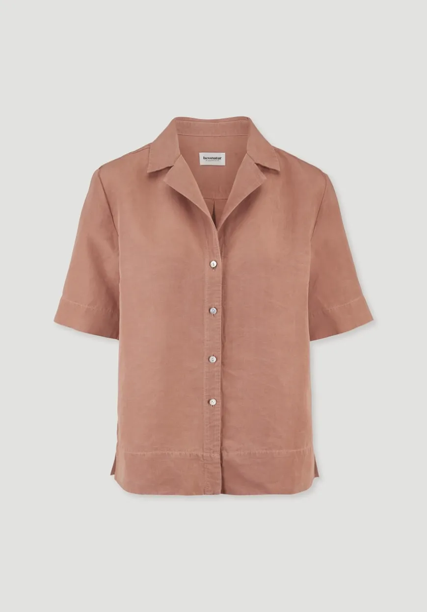 hessnatur Bluse Relaxed aus TENCEL™ Lyocell mit Leinen von|Damen Blusen