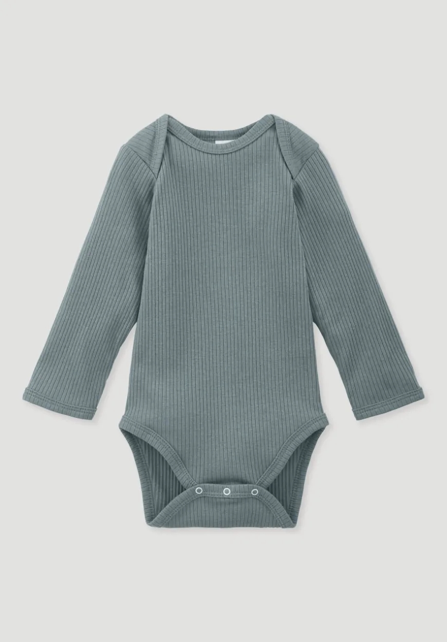 hessnatur Body Langarm aus Bio-Baumwolle mit Bio-Merinowolle von| Bodys|Baby-Bodys