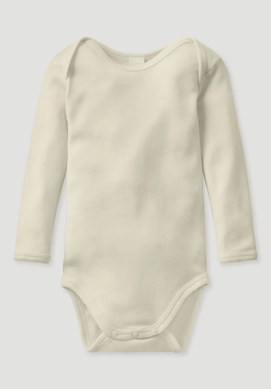 hessnatur Body Langarm aus Bio-Merinowolle mit Seide von| Bodys|Baby-Bodys
