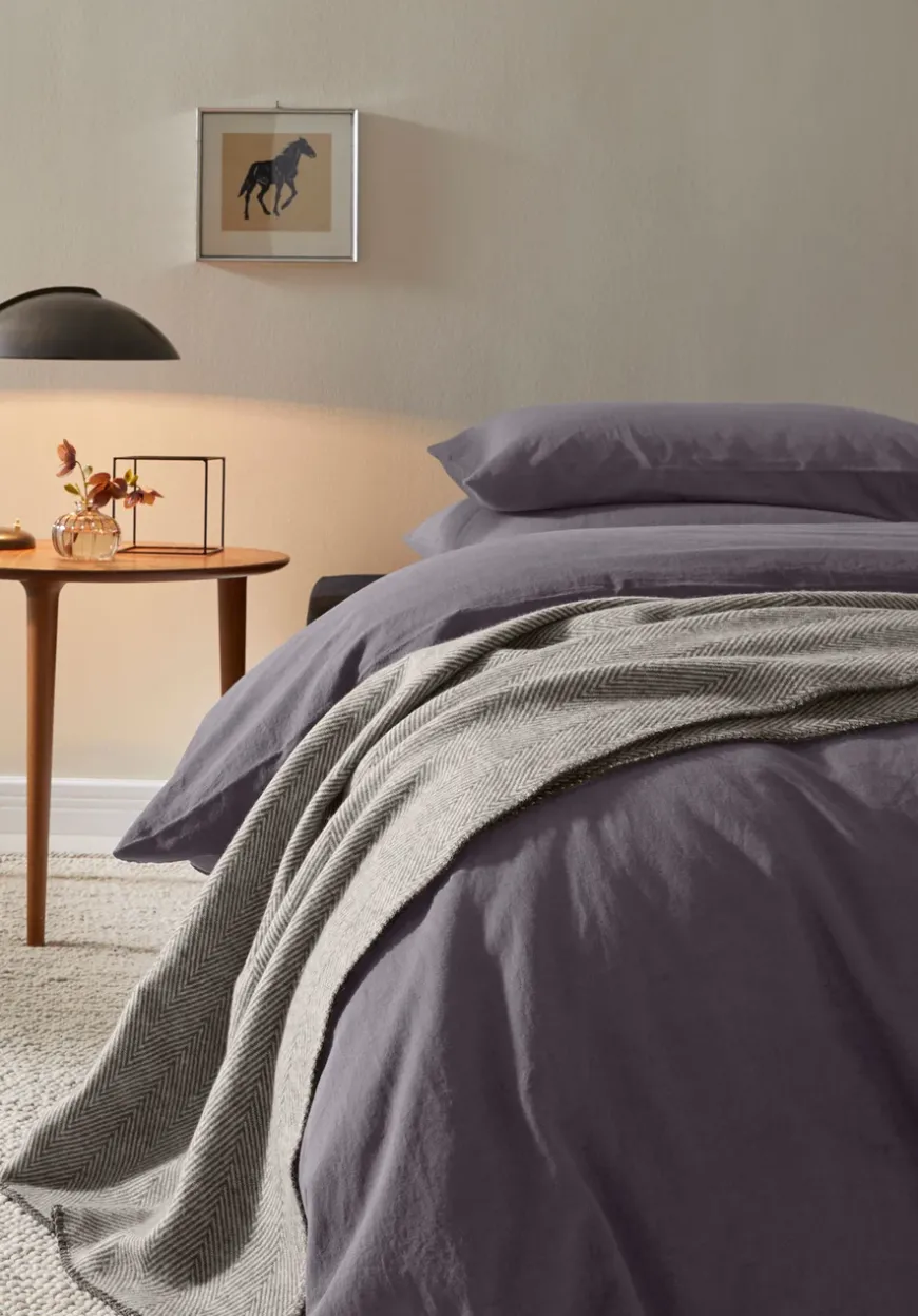 hessnatur Decke MERLE aus reiner Bio-Baumwolle von| Wolldecken & Plaids
