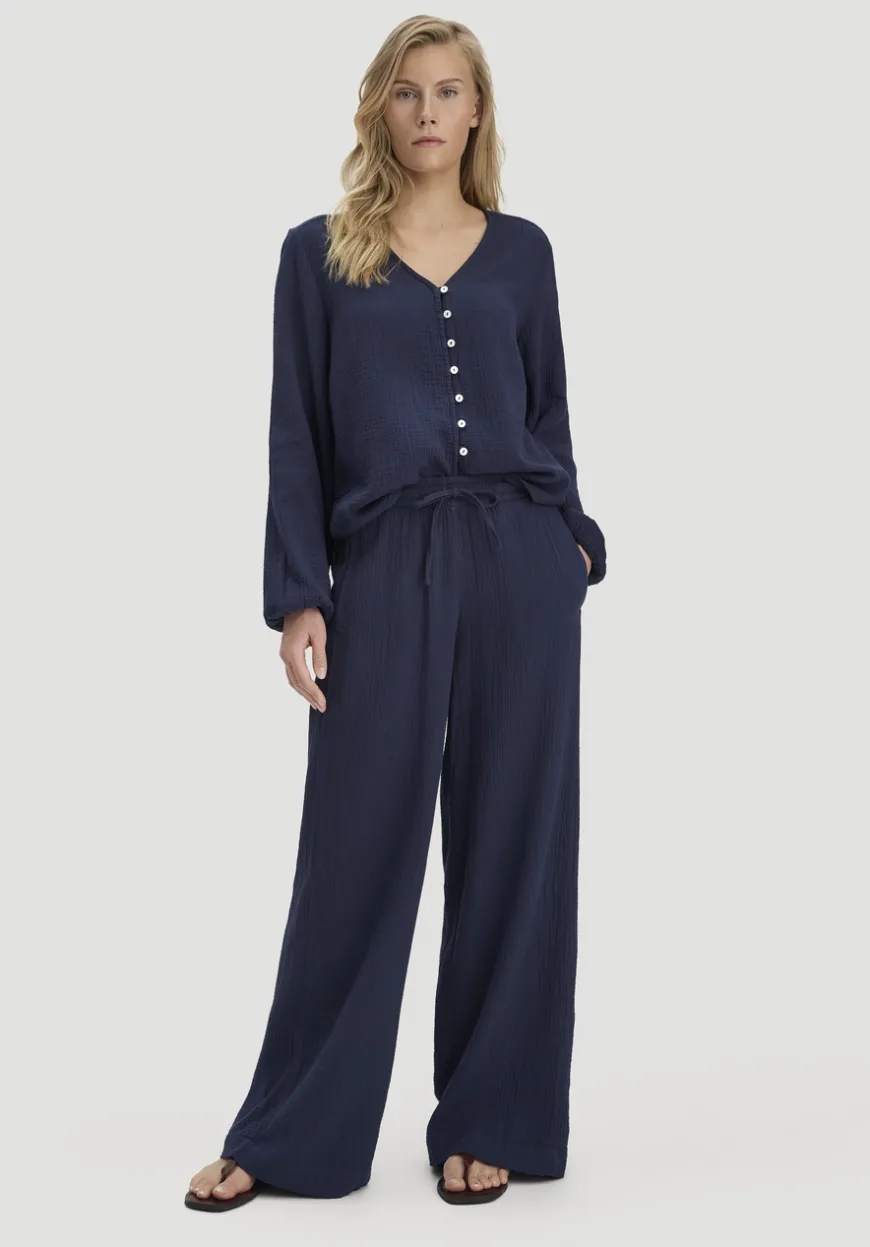 hessnatur Gewebe Hose Wide Leg aus reiner Bio-Baumwolle von|Damen Hosen & Shorts