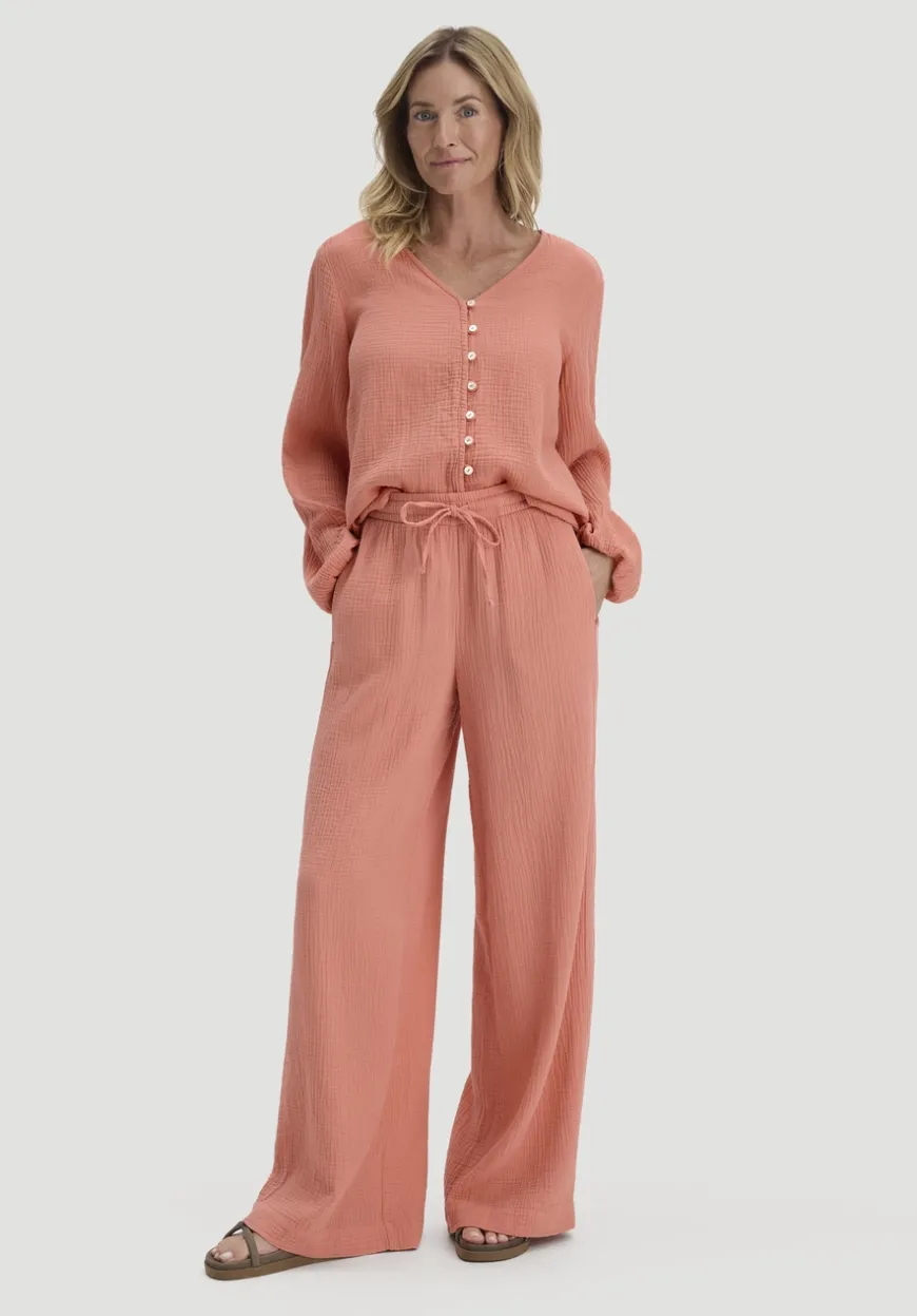 hessnatur Gewebe Hose Wide Leg aus reiner Bio-Baumwolle von|Damen Hosen & Shorts