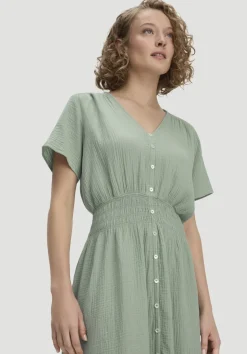 hessnatur Gewebe Kleid mit Taillierung Midi aus reiner Bio-Baumwolle von|Damen Kleider & Röcke