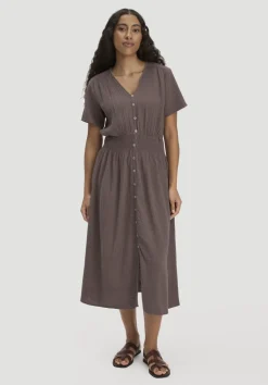 hessnatur Gewebe Kleid mit Taillierung Midi aus reiner Bio-Baumwolle von|Damen Kleider & Röcke