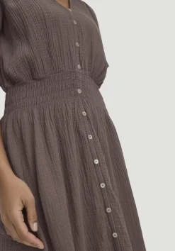 hessnatur Gewebe Kleid mit Taillierung Midi aus reiner Bio-Baumwolle von|Damen Kleider & Röcke