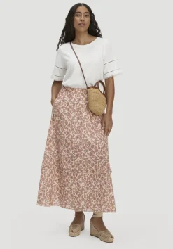 hessnatur Gewebe Print Rock Maxi aus reiner Bio-Baumwolle von|Damen Kleider & Röcke