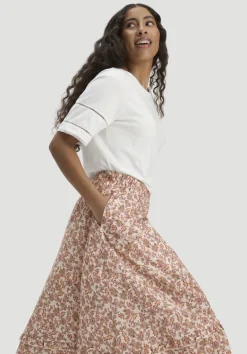 hessnatur Gewebe Print Rock Maxi aus reiner Bio-Baumwolle von|Damen Kleider & Röcke