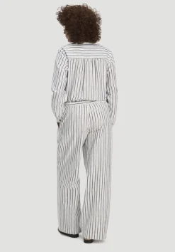 hessnatur Gewebe Streifen Hose Relaxed aus Leinen und Baumwolle von|Damen Hosen & Shorts