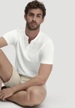 hessnatur Henley T-Shirt Regular aus Leinen und Bio-Baumwolle von|Herren T-Shirts|T-Shirts