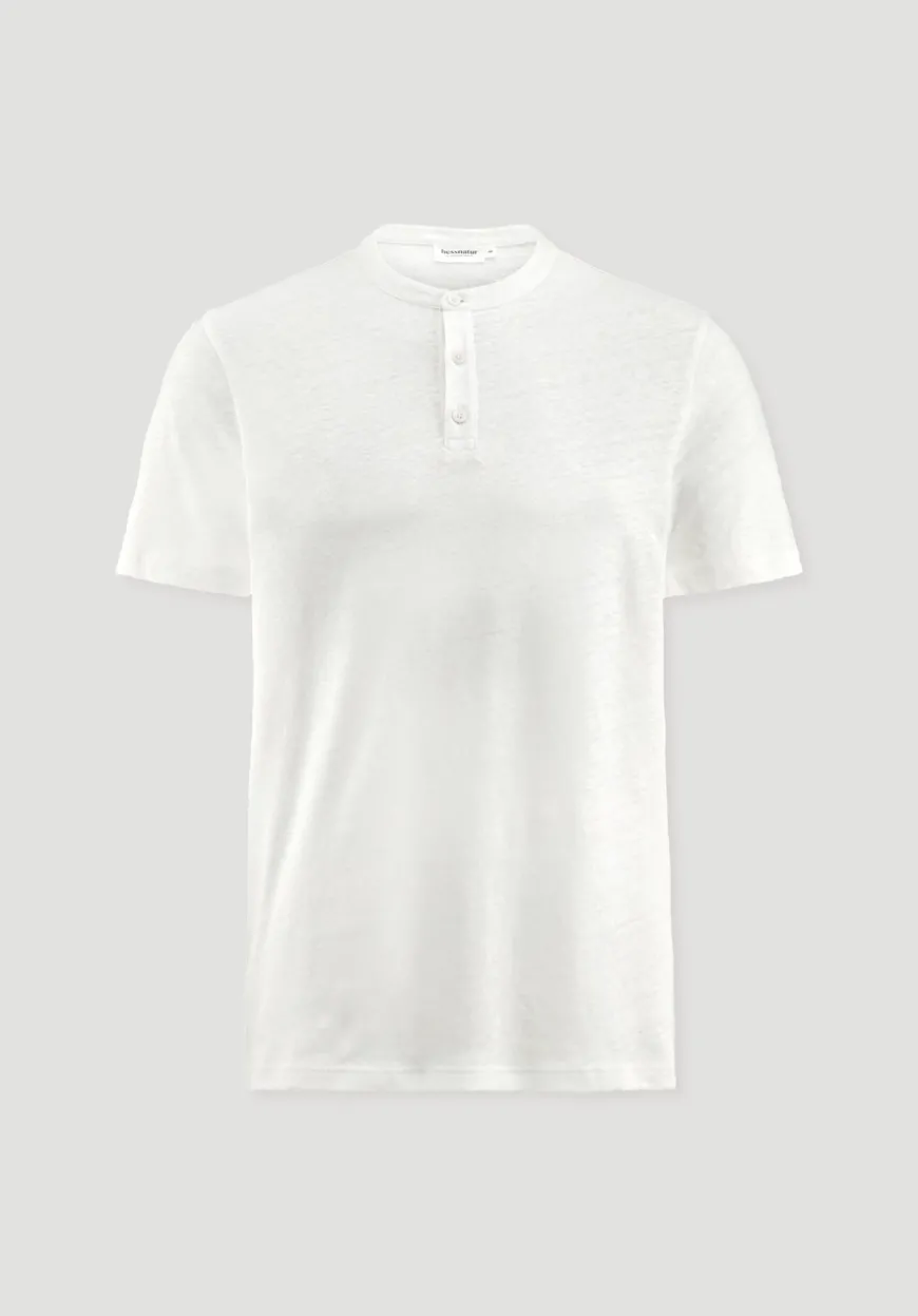 hessnatur Henley T-Shirt Regular aus Leinen und Bio-Baumwolle von|Herren T-Shirts|T-Shirts