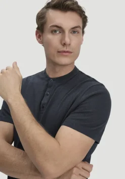 hessnatur Henley T-Shirt Regular aus Leinen und Bio-Baumwolle von|Herren T-Shirts|T-Shirts