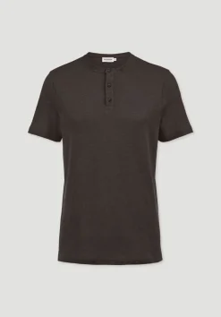 hessnatur Henley T-Shirt Regular aus Leinen und Bio-Baumwolle von|Herren T-Shirts