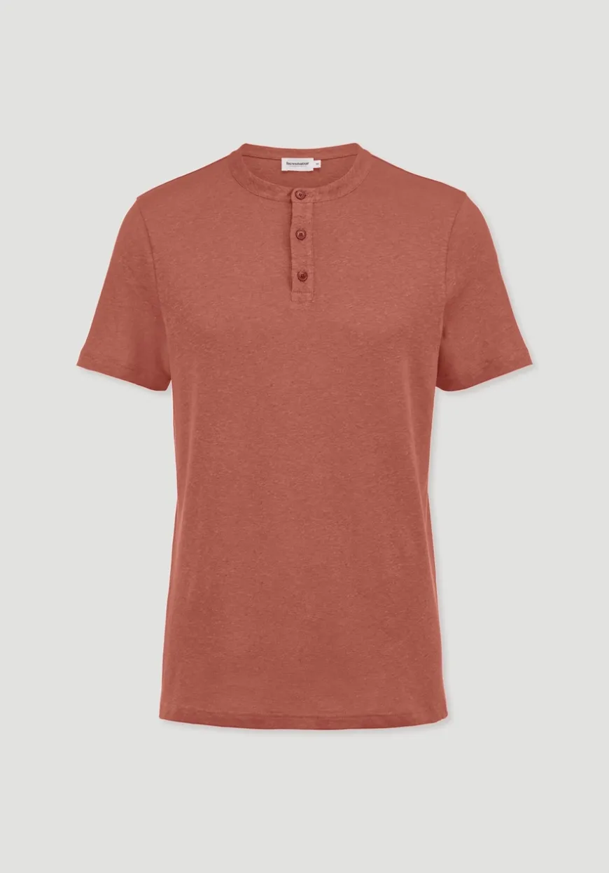 hessnatur Henley T-Shirt Regular aus Leinen und Bio-Baumwolle von|Herren T-Shirts