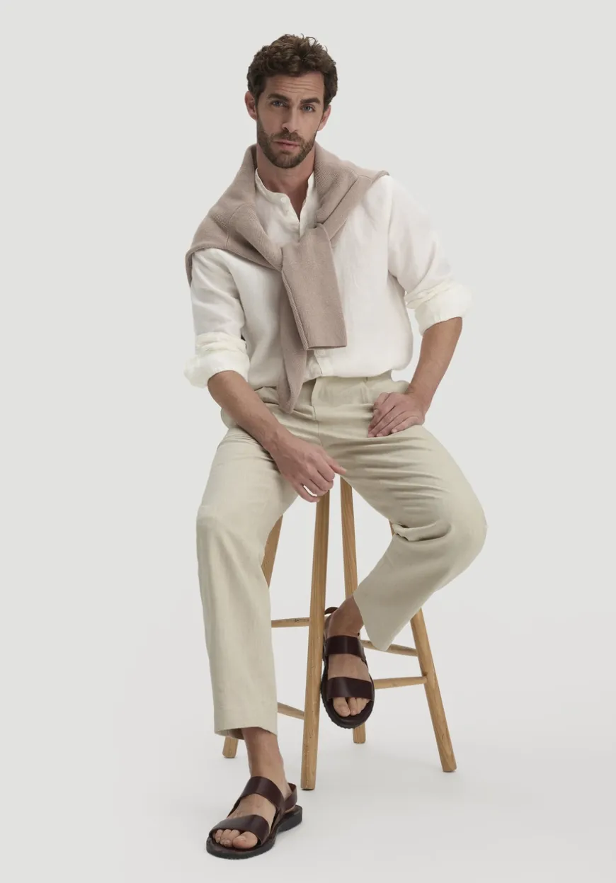 hessnatur Hose RON Relaxed aus Bio-Baumwolle mit Leinen von|Herren Hosen