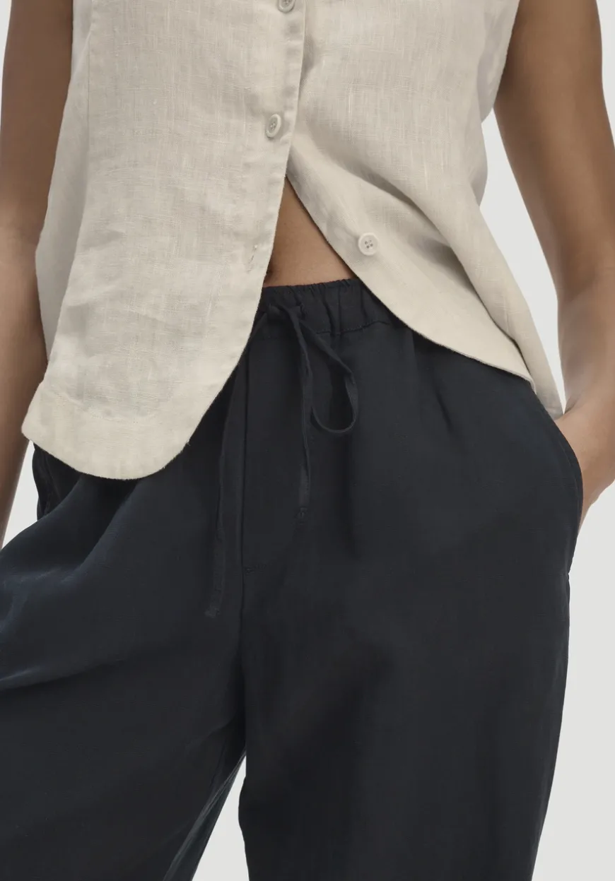 hessnatur Hose Wide Leg aus TENCEL™ Lyocell mit Leinen von|Damen Hosen & Shorts|Hosen