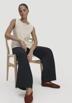 hessnatur Hose Wide Leg aus TENCEL™ Lyocell mit Leinen von|Damen Hosen & Shorts|Hosen