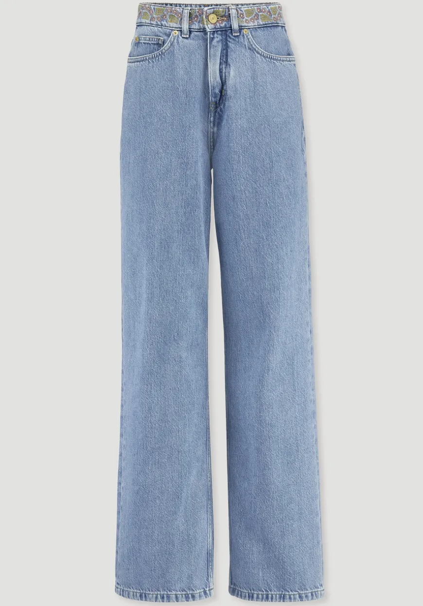hessnatur Jeans ALVA Wide Leg Embroidery aus Bio-Baumwolle mit TENCEL™ Lyocell von|Damen Jeans