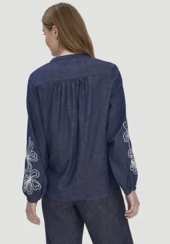 hessnatur Jeans Bluse Embroidery Relaxed aus reiner Bio-Baumwolle von|Damen Blusen