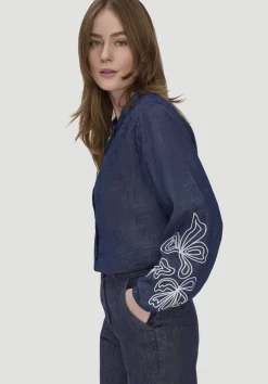 hessnatur Jeans Bluse Embroidery Relaxed aus reiner Bio-Baumwolle von|Damen Blusen