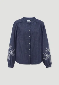 hessnatur Jeans Bluse Embroidery Relaxed aus reiner Bio-Baumwolle von|Damen Blusen