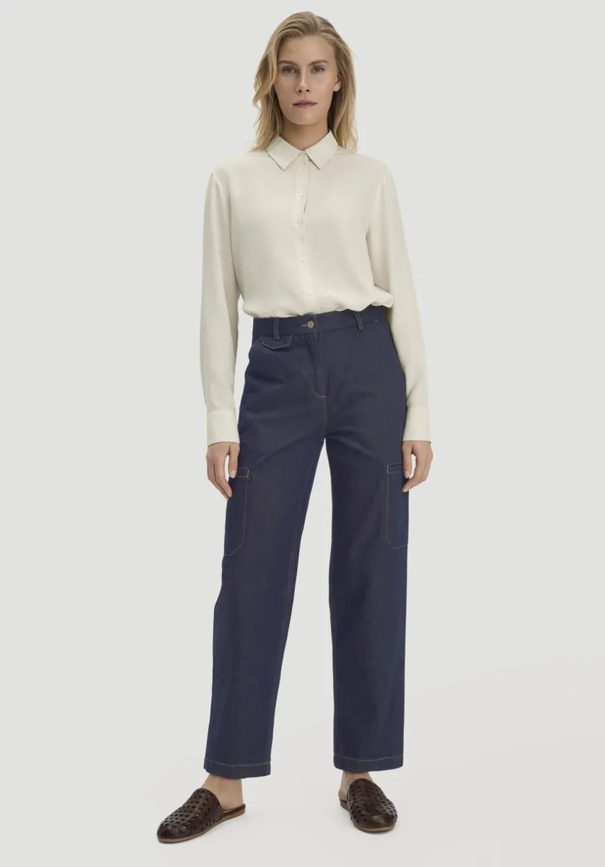 hessnatur Jeans Cargo Barrel Leg aus reinem Bio-Denim von|Damen Jeans