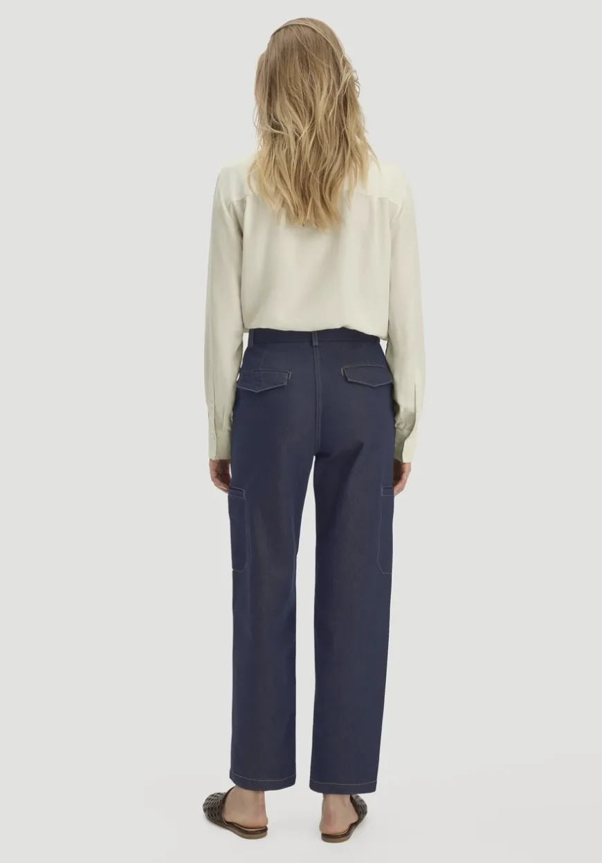 hessnatur Jeans Cargo Barrel Leg aus reinem Bio-Denim von|Damen Jeans