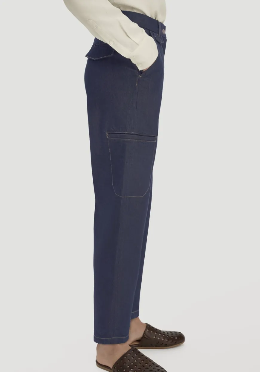 hessnatur Jeans Cargo Barrel Leg aus reinem Bio-Denim von|Damen Jeans