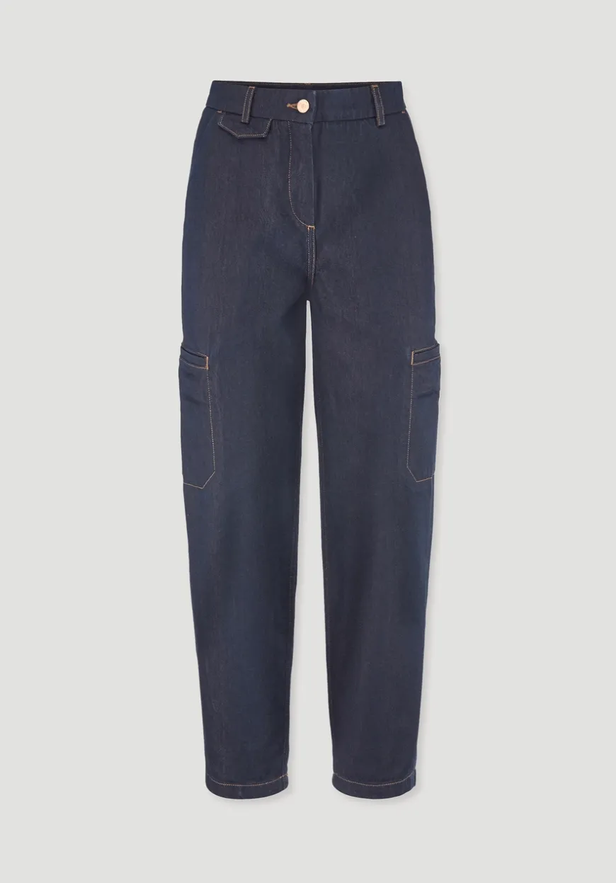 hessnatur Jeans Cargo Barrel Leg aus reinem Bio-Denim von|Damen Jeans
