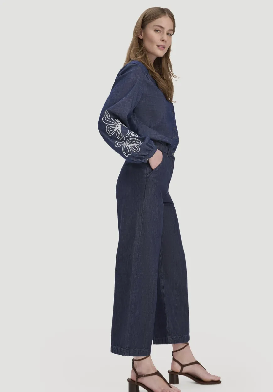 hessnatur Jeans ENNELIE Culotte Wide Leg aus Bio-Denim mit Kapok von|Damen Jeans