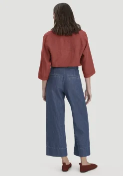 hessnatur Jeans ENNELIE Culotte Wide Leg aus Bio-Baumwolle mit TENCEL™ Lyocell und Leinen von|Damen Jeans