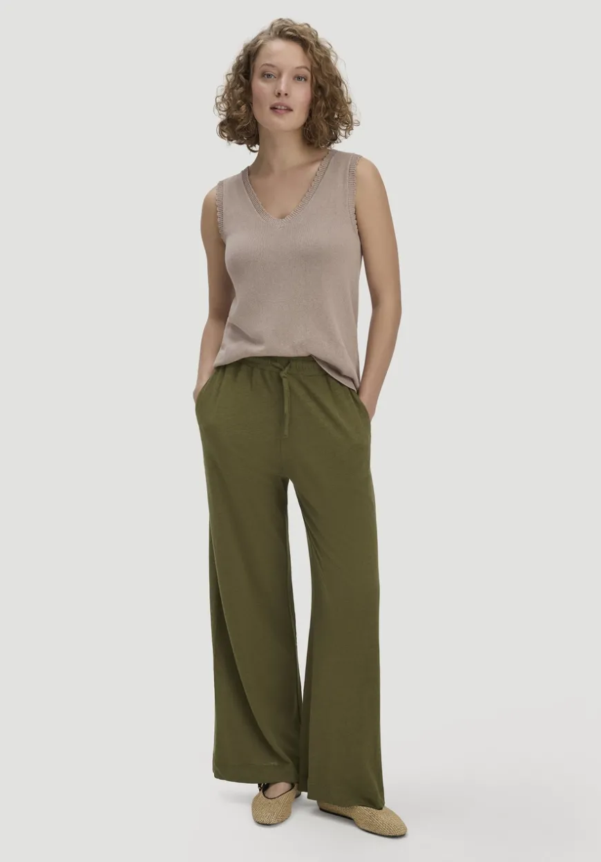 hessnatur Jersey Hose Wide Leg Relaxed aus Leinen und Bio-Baumwolle von|Damen Hosen & Shorts