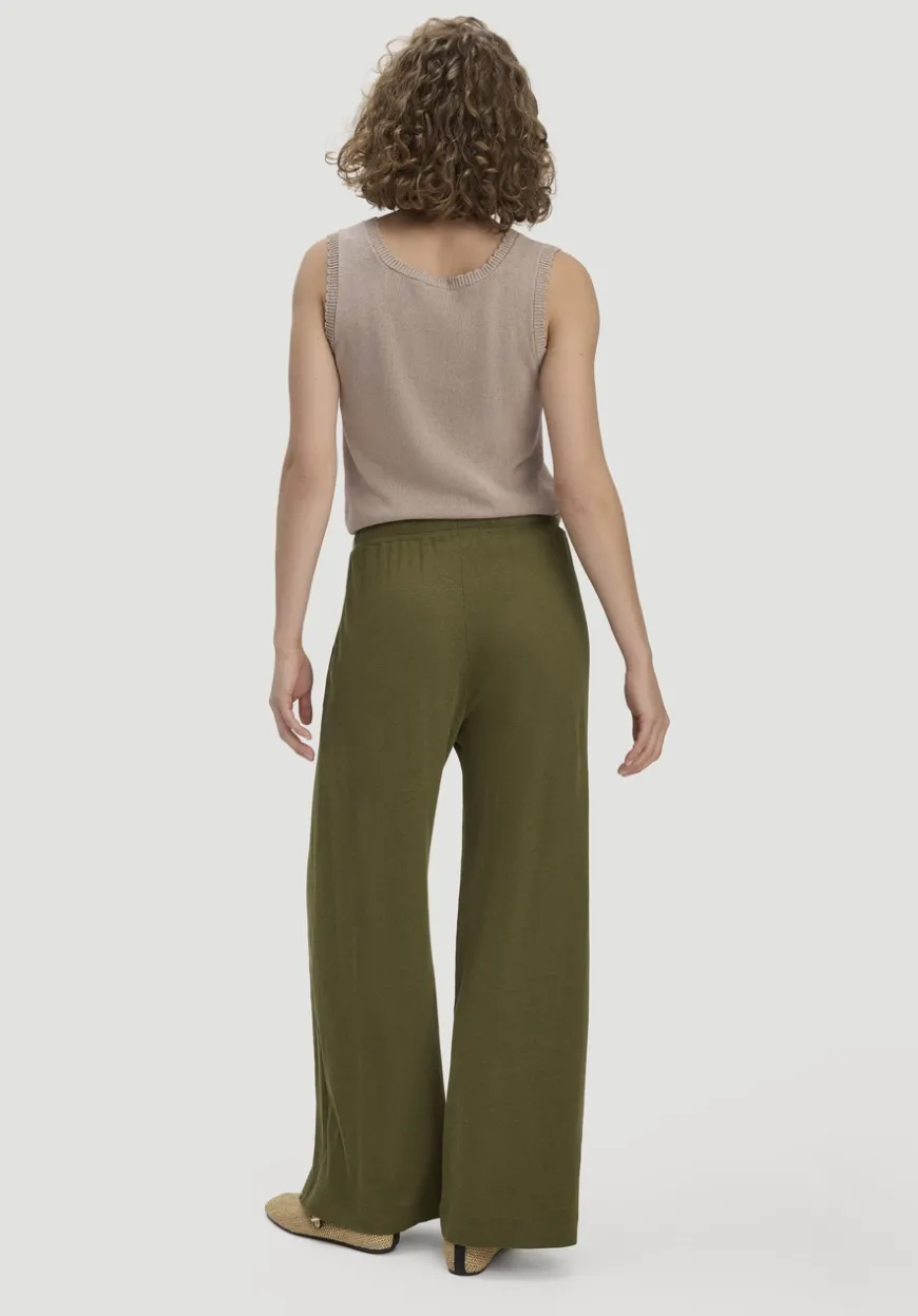 hessnatur Jersey Hose Wide Leg Relaxed aus Leinen und Bio-Baumwolle von|Damen Hosen & Shorts
