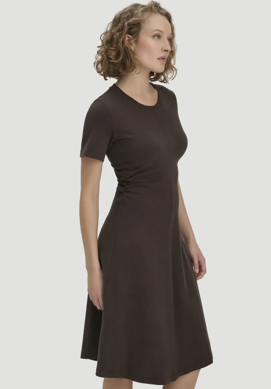 hessnatur Jersey Kleid Kniebedeckend Slim aus reiner Bio-Baumwolle von|Damen Kleider & Röcke