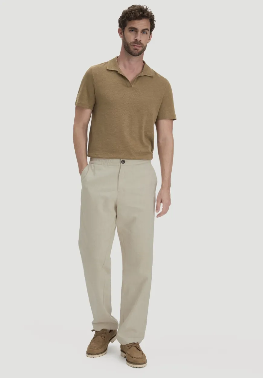 hessnatur Jersey Polo Relaxed aus Leinen und Bio-Baumwolle von|Herren T-Shirts