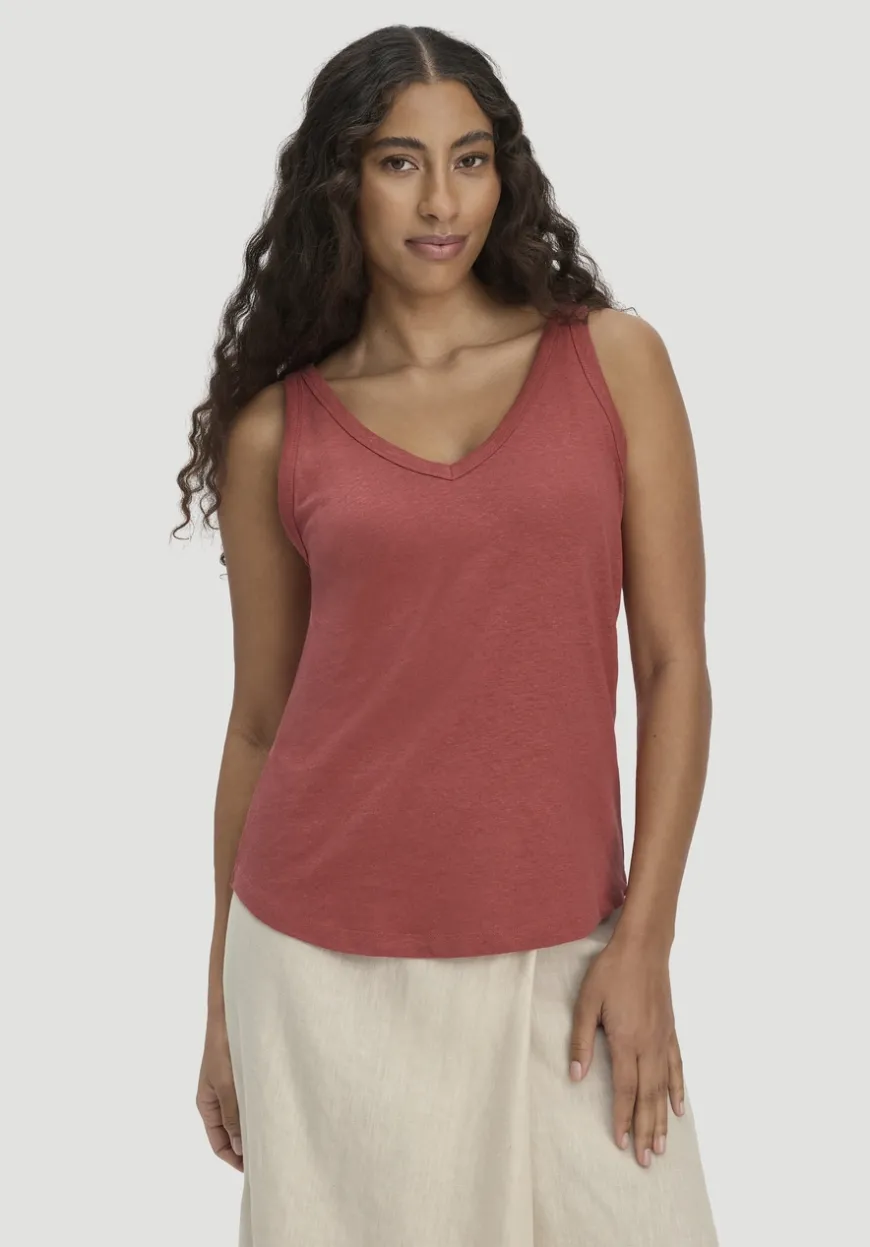 hessnatur Jersey Top Regular aus Leinen und Bio-Baumwolle von|Damen Shirts & Tops