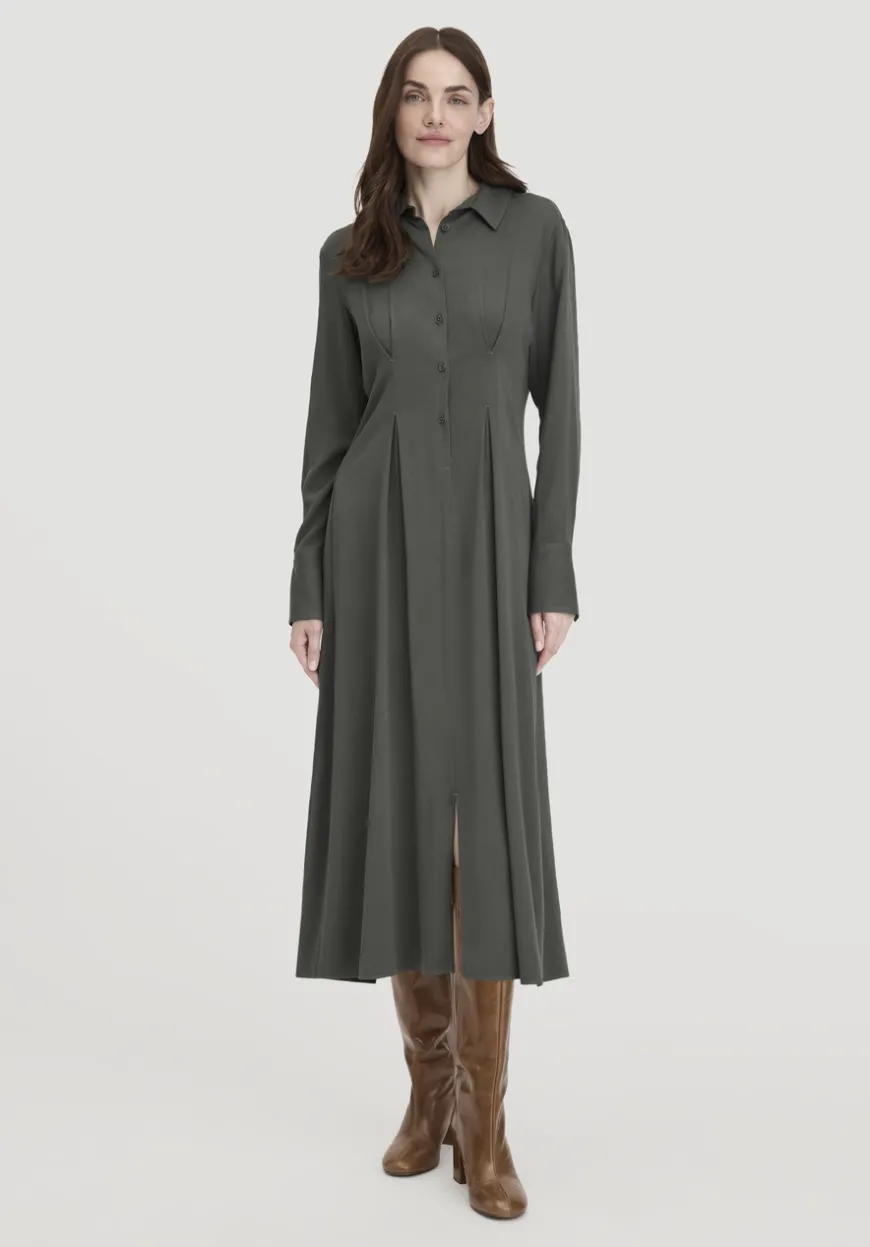 hessnatur Kleid Midi Regular aus reiner LENZING™ ECOVERO™ Viskose von|Damen Kleider & Röcke