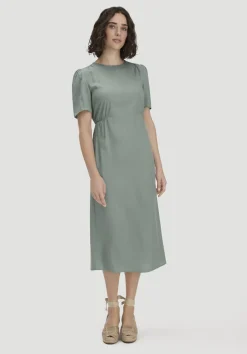 hessnatur Kleid mit Raffung Midi aus reinem SaXcell®Lyocell von|Damen Kleider & Röcke
