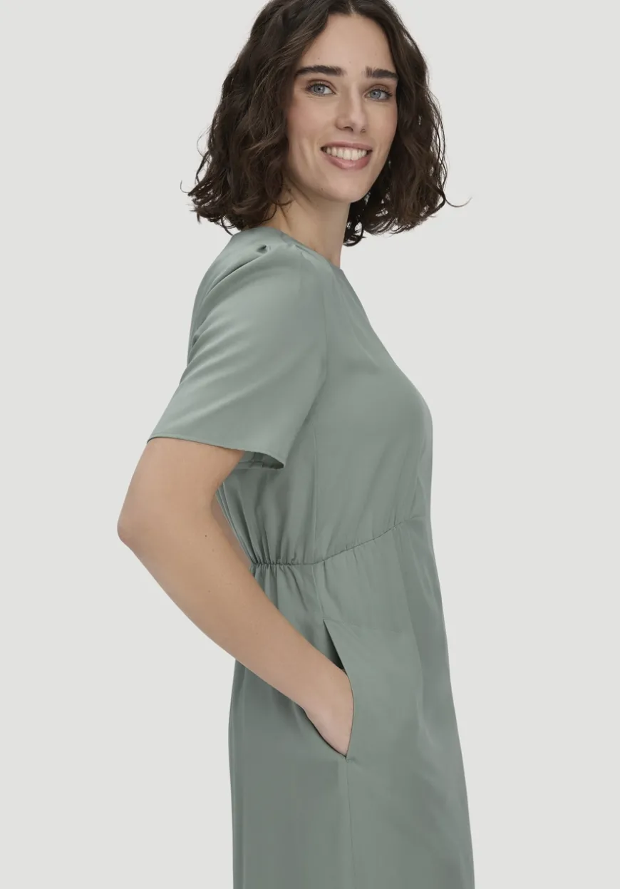 hessnatur Kleid mit Raffung Midi aus reinem SaXcell®Lyocell von|Damen Kleider & Röcke