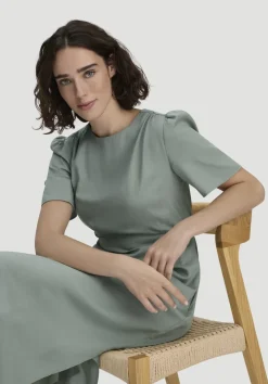 hessnatur Kleid mit Raffung Midi aus reinem SaXcell®Lyocell von|Damen Kleider & Röcke