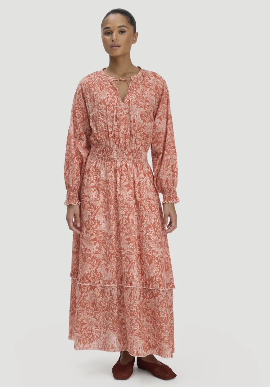 hessnatur Kleid mit Taillierung Maxi aus reiner Bio-Baumwolle von|Damen Kleider & Röcke