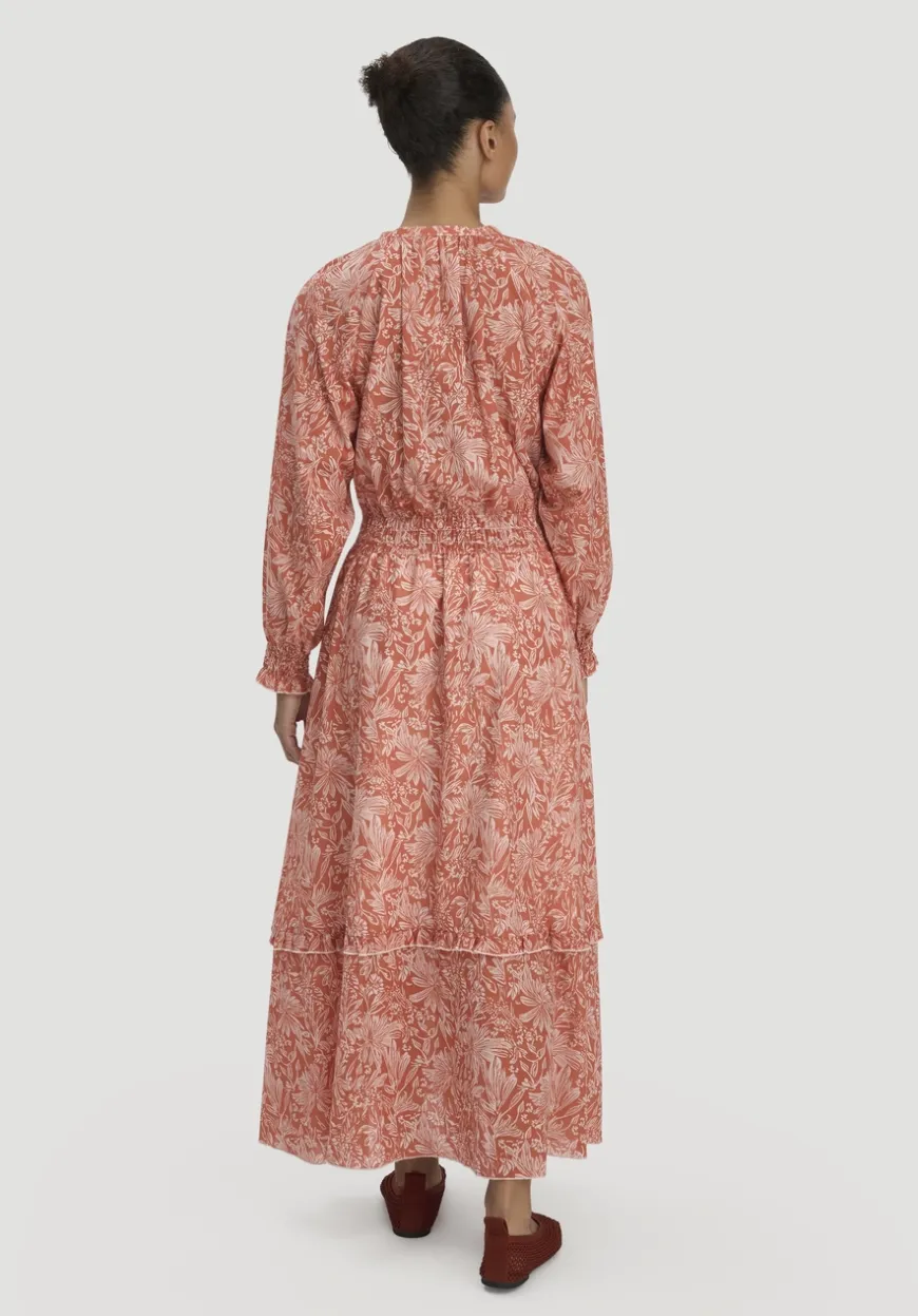 hessnatur Kleid mit Taillierung Maxi aus reiner Bio-Baumwolle von|Damen Kleider & Röcke