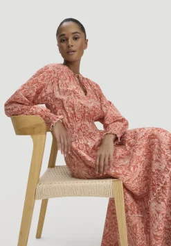 hessnatur Kleid mit Taillierung Maxi aus reiner Bio-Baumwolle von|Damen Kleider & Röcke