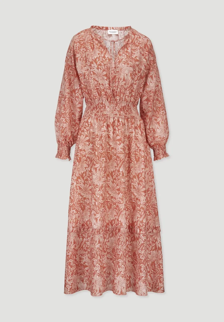 hessnatur Kleid mit Taillierung Maxi aus reiner Bio-Baumwolle von|Damen Kleider & Röcke