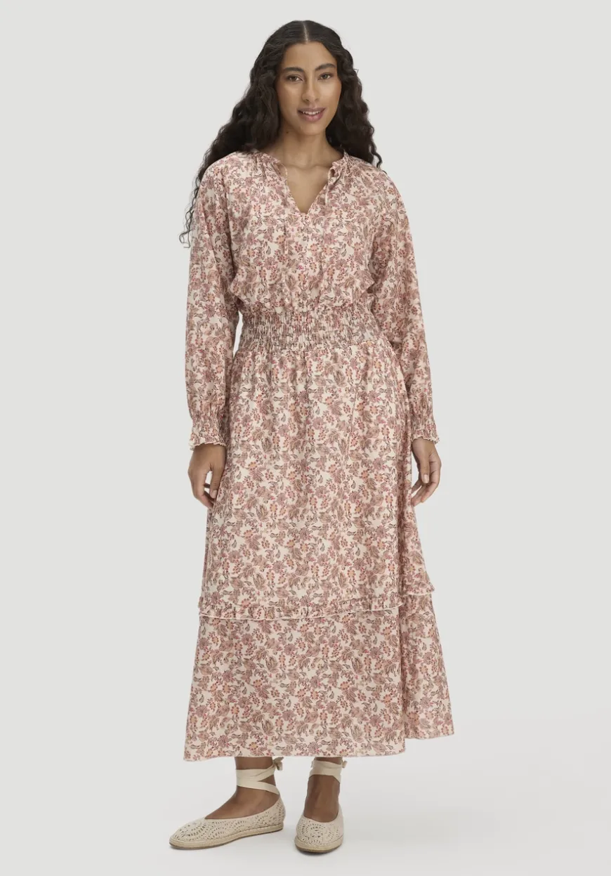 hessnatur Kleid mit Taillierung Maxi aus reiner Bio-Baumwolle von|Damen Kleider & Röcke
