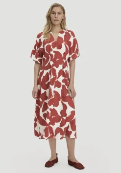 hessnatur Kleid mit Taillierung Midi aus reinem Leinen von|Damen Kleider & Röcke