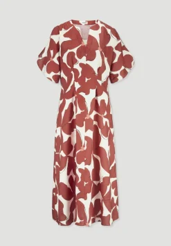 hessnatur Kleid mit Taillierung Midi aus reinem Leinen von|Damen Kleider & Röcke