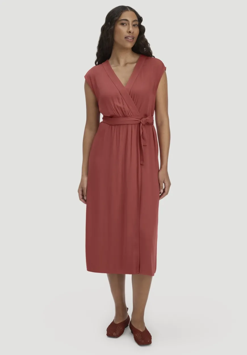 hessnatur Kleid mit Wickeloptik Midi aus LENZING™ ECOVERO™ von|Damen Kleider & Röcke